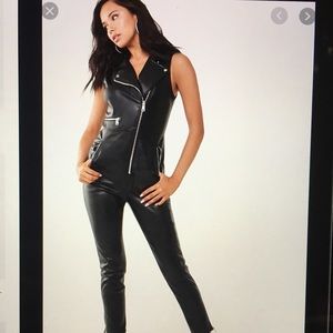 Faux leather jumpsuit